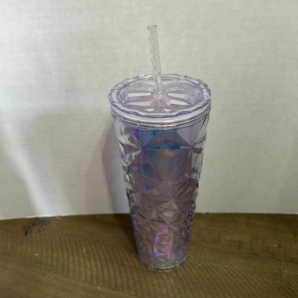 Starbucks Christmas 2023 Iridescent Diamond Prism Crystal Venti Tumbler Lot Of 3